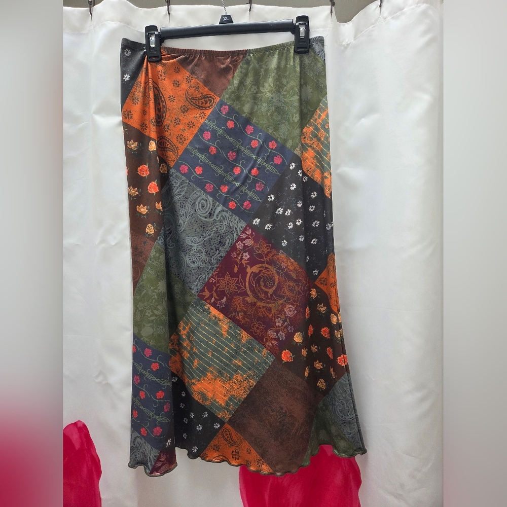 Patchwork Multicolor Skirt Sz M